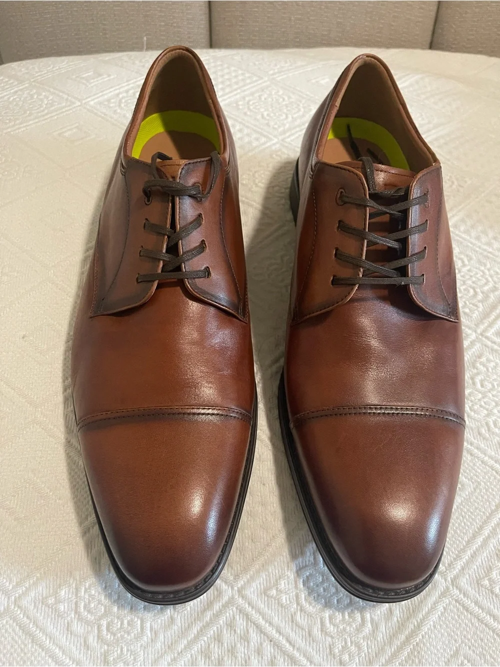 Florsheim Brown Leather Cap-Toe Derby Shoes